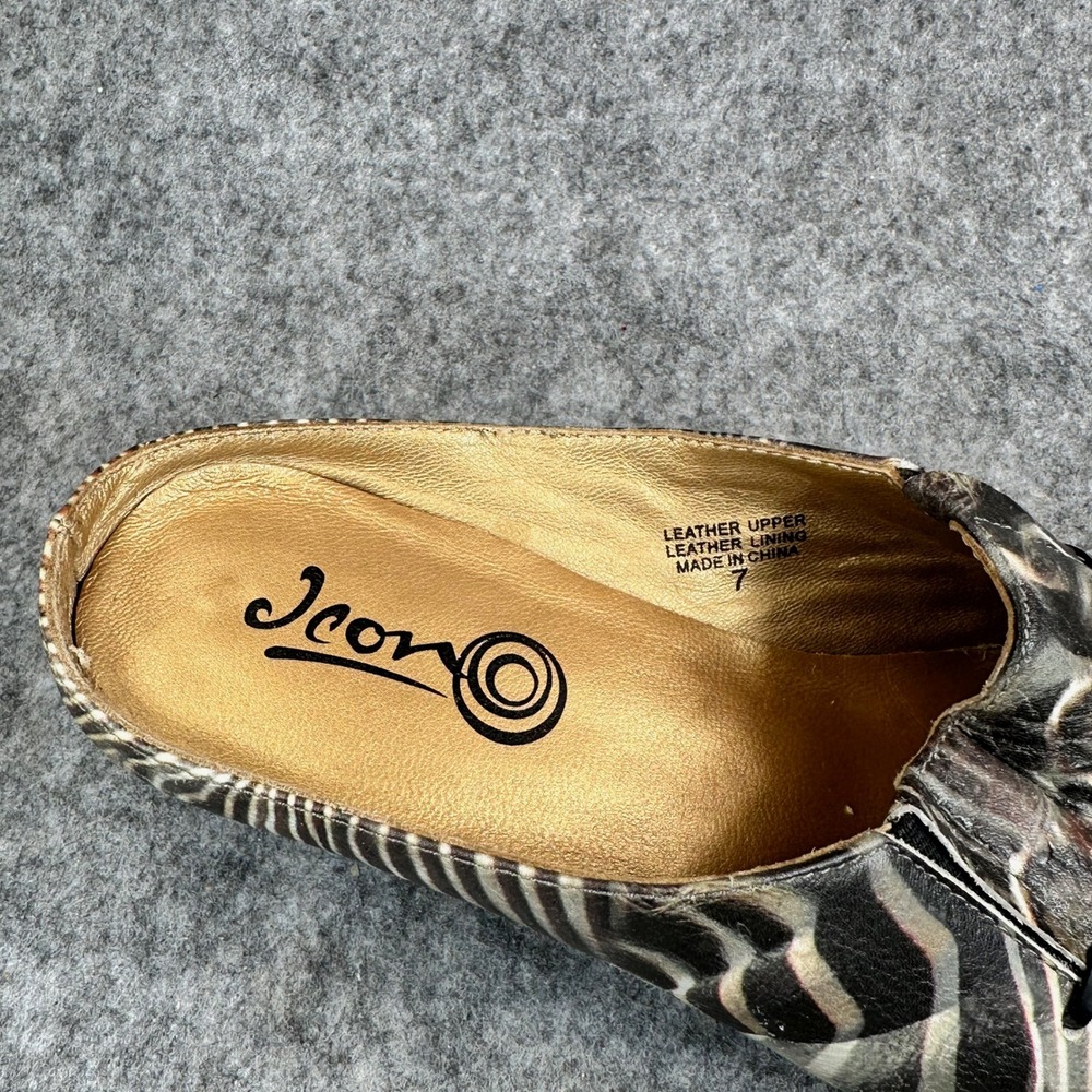 Vintage Y2K Zebra Print Clogs Womens Size 7 Slip On Platform Mules - Picture 8 of 13